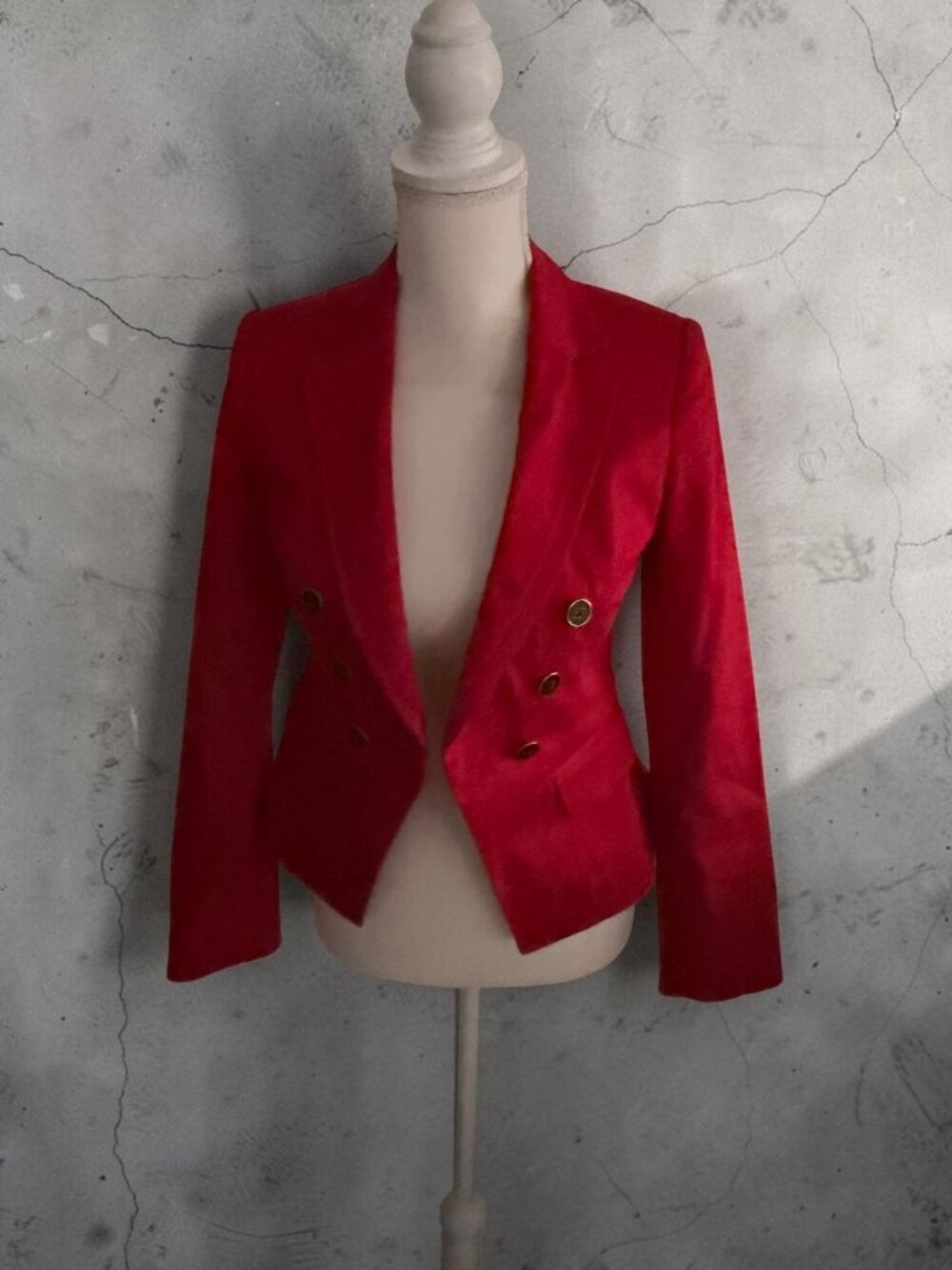 WHBM Red Double Breasted Blazer Jacket Size 00